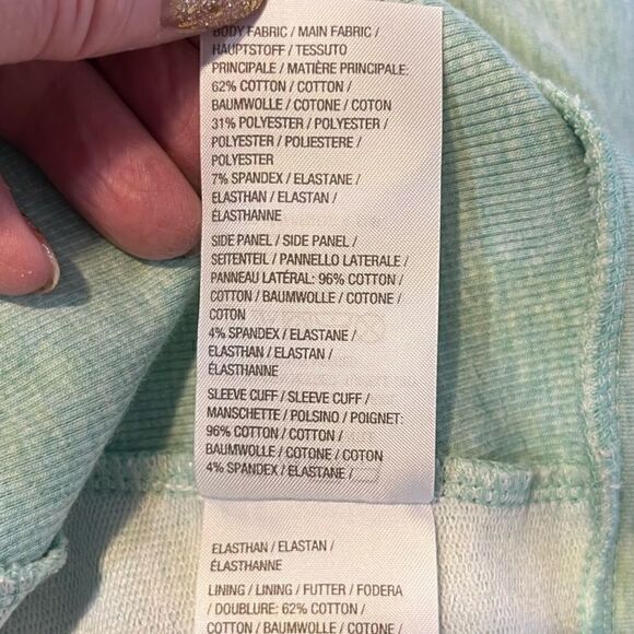 H BY HALSTON French Terry Moto Jacket Aqua Mint Green Women’s Size 16 - Picture 8 of 8